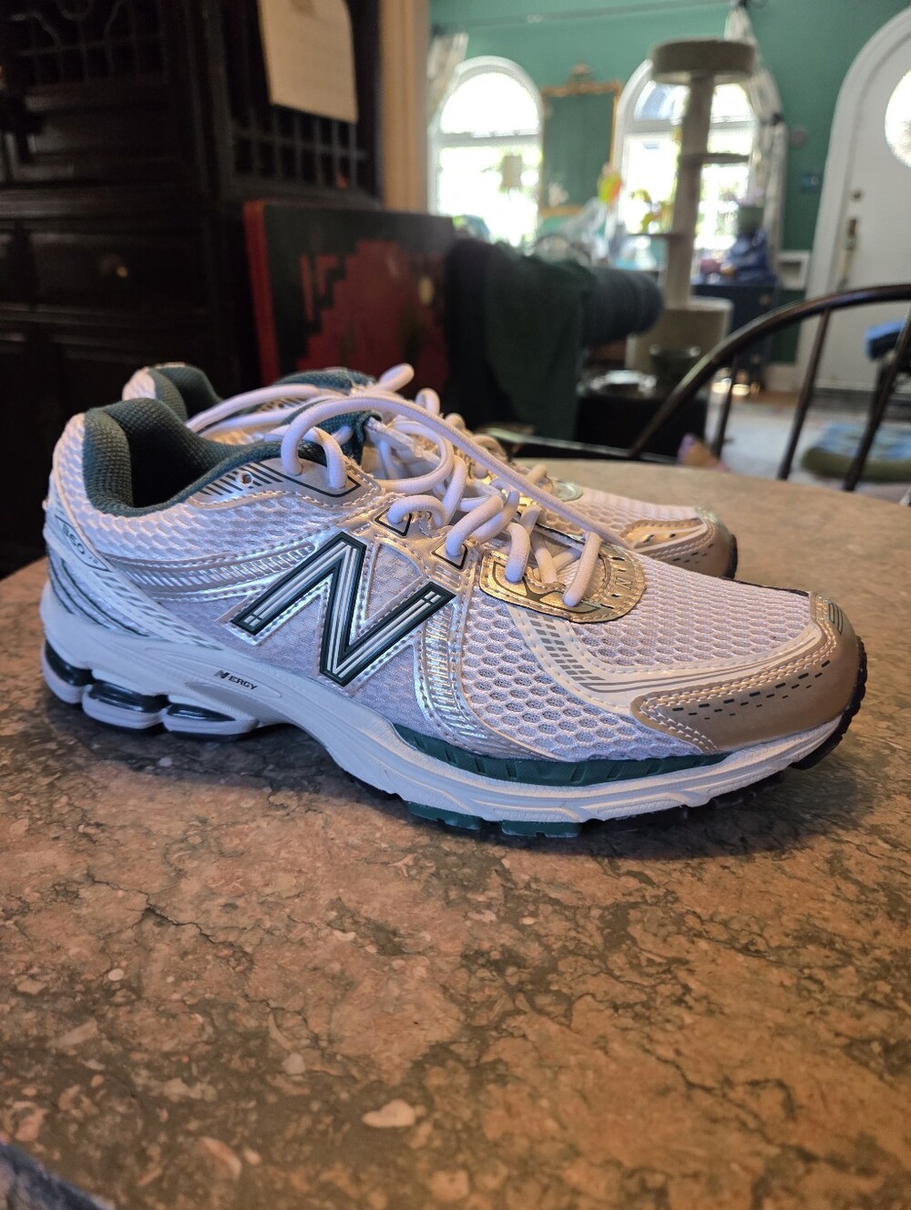 Aime Leon Dore x New Balance Women's 9.5/Men's 8 White/Green Sneaker